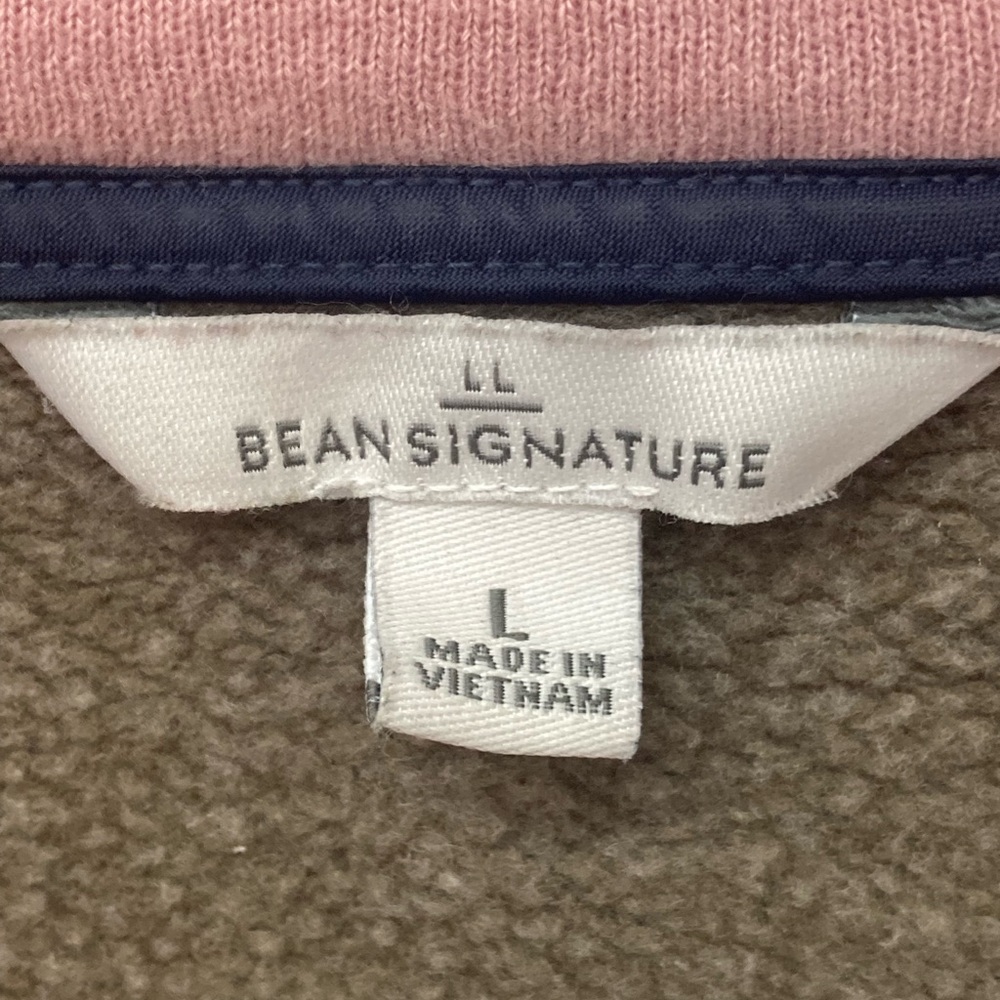 L.L. Bean signature Women's Signature Colorblock Sweater - Pink, Olive, and Navy - Picture 5 of 6